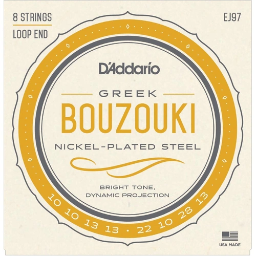 D'Addario EJ97 Greek Bouzouki Strings Nickel Plated Steel Wound 8 String Set J97