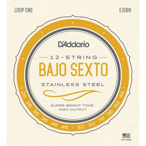 D'Addario EJS86 Bajo Sexto Stainless Steel Strings