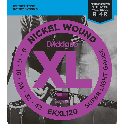 D'Addario EKXL120 Nickel Wound Electric Guitar Strings Super Light Reinforced