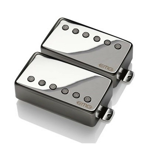 EMG 57/66 Humbucker Guitar Pickups Set, Chrome Neck & Bridge Metalworks Set