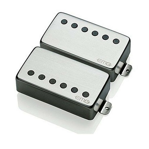 EMG 57/66 Humbucker Guitar Pickups Set, Brushed  Chrome Neck & Bridge Set