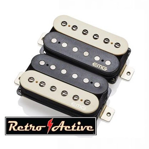 EMG Retro Active Hot 70 Electric Guitar Pickup Set Zebra  - F Spaced