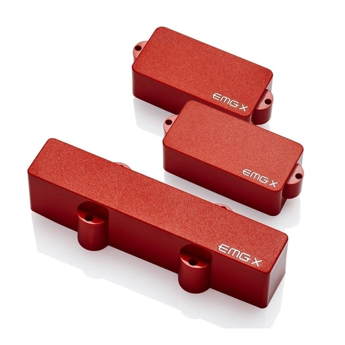 EMG PAX Active Humbucker Alnico V Bass Guitar Pickup with Pots & Wiring Red