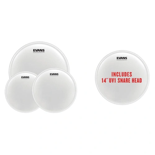 Evans UV1 Coated Standard Pack (12", 13", 16") with 14" UV1 Coated Snare Batter