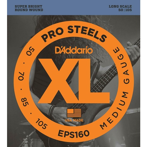 D'Addario EPS160 ProSteels Medium  Long Scale Bass Strings 50 - 105