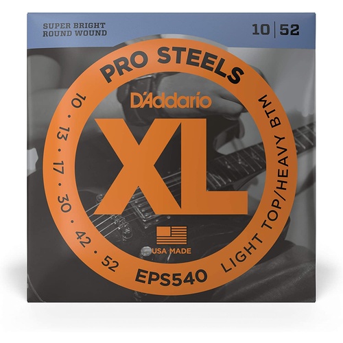 D'Addario EPS540 10 - 52 XL Pro Steels Electric Guitar Strings LT/HB