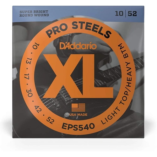 D'Addario EPS540 10 - 52 XL Pro Steels Electric Guitar Strings LT/HB