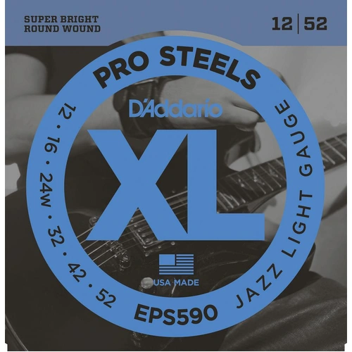 D'Addario EPS590 ProSteels Electric Guitar Strings, Jazz Light, 12-52