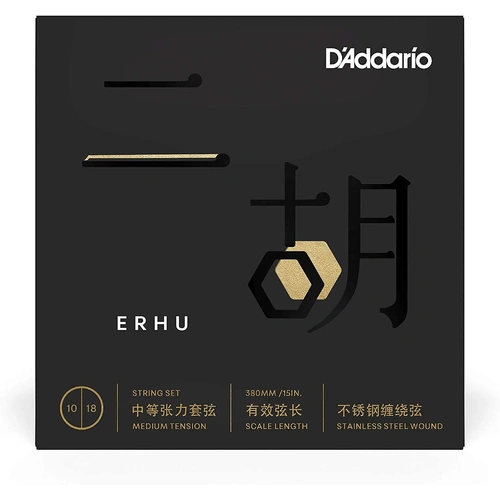 D'Addario ERHU01 Erhu Strings, Set Medium Tension, 10-18 Stainless Flatwound