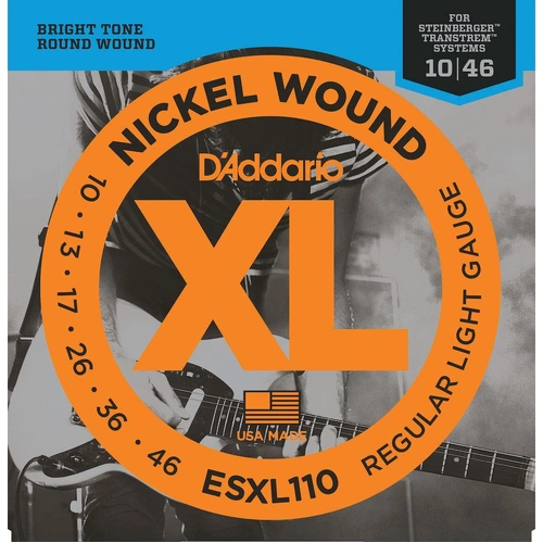 D'Addario ESXL110 Nickel Wound Electric Guitar Strings, Regular Light, Double Ball End, 10-46