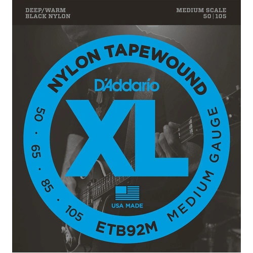 D'Addario ETB92M Tapewound Bass Guitar Strings, Medium, 50-105, Medium Scale