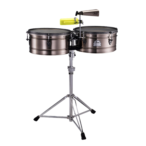 Pearl ETE-1415B Signiture Steel Timbales Marc Quinones With Stand 14in And 15in