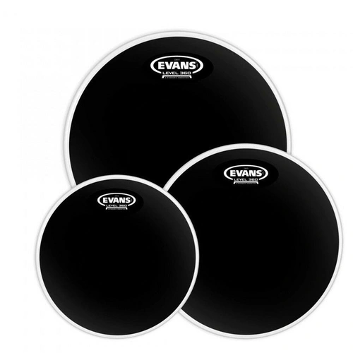  Evans Black Chrome Drum Head  Tompack Fusion - 10/12/14 inch. ETP-CHR-F