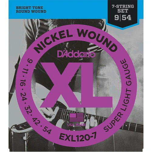 D'Addario EXL120-7 Super Lite 7-String Electric Guitar Strings 9 - 54