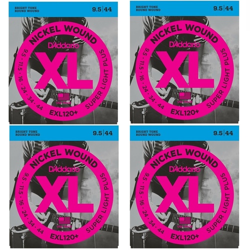 D'Addario 4 Sets EXL120+ Set Super Light Plus Electric Guiar Strings 9.5 - 44