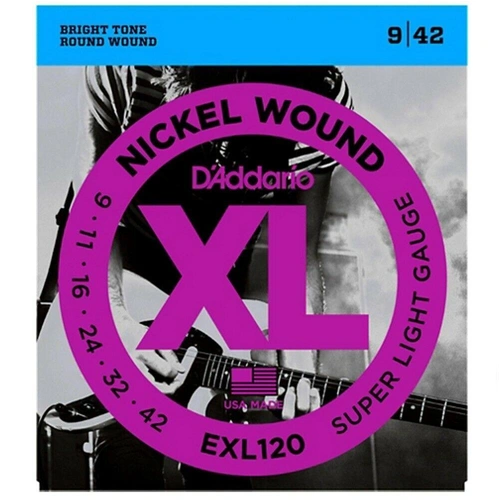 D'Addario EXL120  Super Light Electric Guitar Strings gauge 9 - 42  