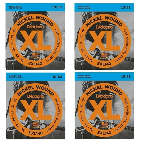 4 Pack D'Addario EXL140 Nickel  Electric Guitar Strings 10 - 52