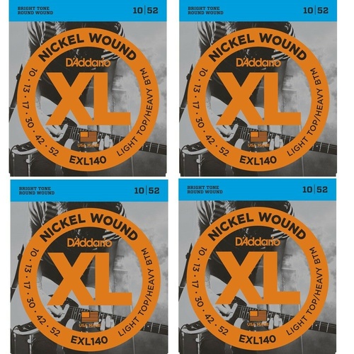 D'Addario 4 SETS EXL140 Nickel  Electric Guitar Strings 10 - 52