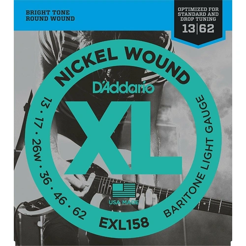 D'Addario EXL158 Light Baritone Electric Guitar Strings 13-62
