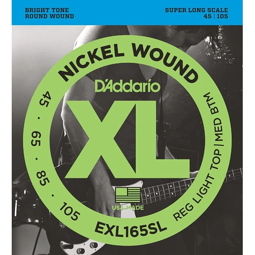 D'Addario EXL165SL  Nickel Wound Super Long Scale Bass Strings 45 - 105 