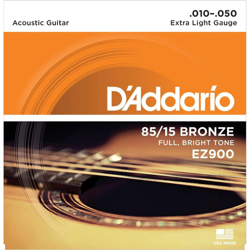 D'Addario EZ900 85/15 American Bronze Extra Light 10 - 50 Acoustic Guitar Stings