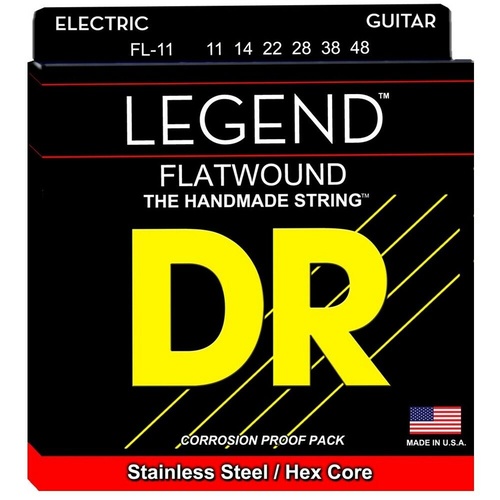 DR Strings FL-11 Legend Super Light Flatwound Electric Guitar Strings 11 - 48