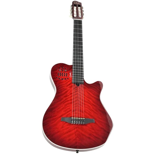 Godin Multiac ACS Nylon Guitar Grand Concert Quilted Maple (Trans Red) HG
