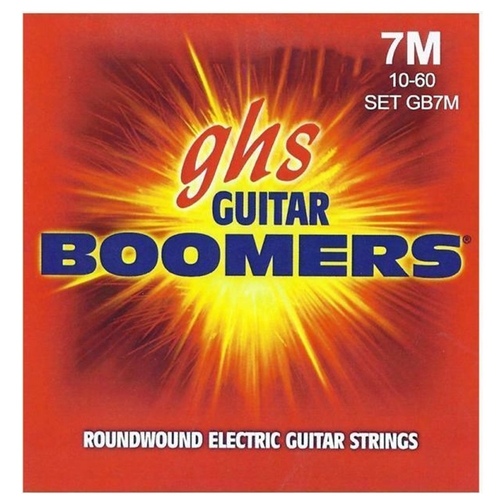GHS Boomers 7 String Medium  Roundwound Electric Guitar Strings 10 - 60