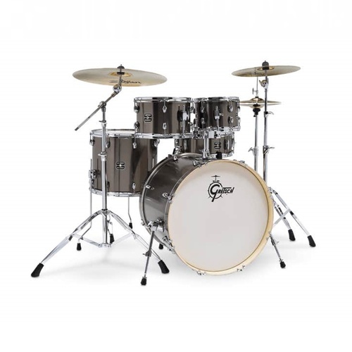 Gretsch Energy 5 Piece 22" Drumkit w/Hardware Grey Steel - Zidjian Cymbals