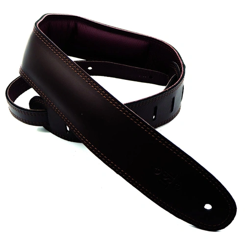 DSL 2.5" Padded Garment Saddle Brown/Brown Leather Guitar Strap