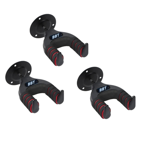 BBT Automatic Gravity Locking Guitar Hanger - Metal Base Plate - 3 Pack