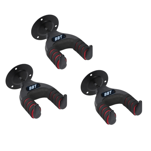 BBT Automatic Gravity Locking Guitar Hanger - Metal Base Plate - 3 Pack