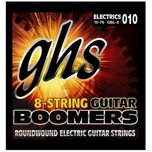 GHS Boomers 8 String GBL-8 Light  Roundwound Electric Guitar Strings 10 - 76