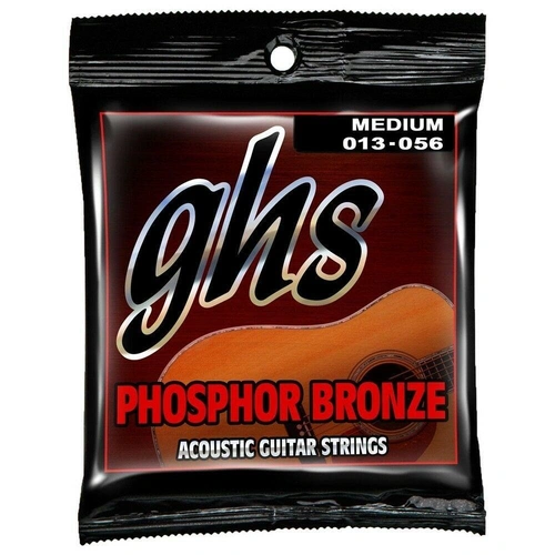 GHS Strings S335 Phosphor Bronze Acoustic Guitar Strings, Medium (.013-.056)