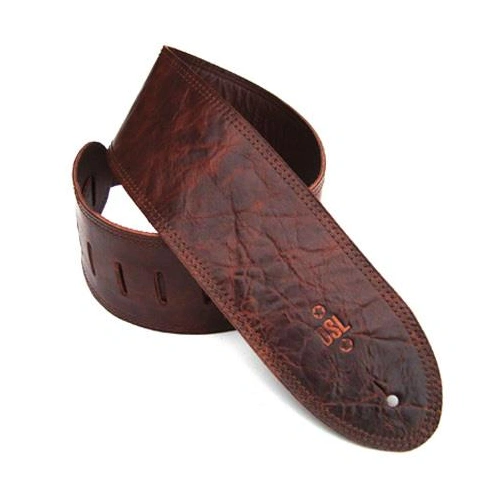 DSL Distressed leather Guitar Strap - Brown 3.5 inches