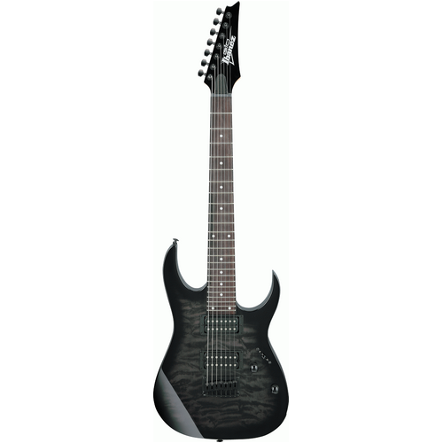 Ibanez Gio GRG7221QA - Transparent Black Sunburst 7-String Electric Guitar
