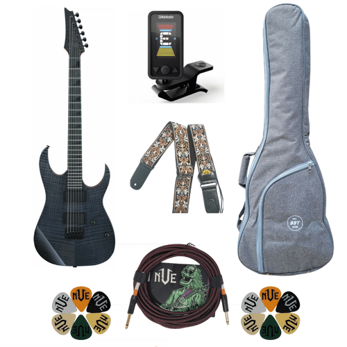 Ibanez GIO GRGR221PA Transparent Indigo Black Electric Guitar Value Pack