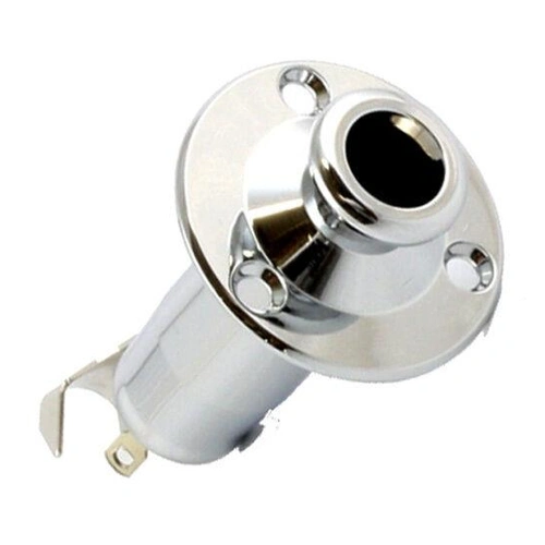 GT Takamine Style Stereo Endpin Jack Socket in Chrome Finish 