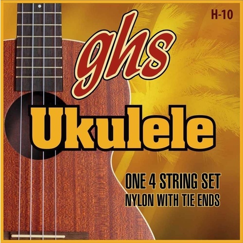 GHS H-10 Nylon Ukulele Strings, Soprano / Concert, Black Nylon