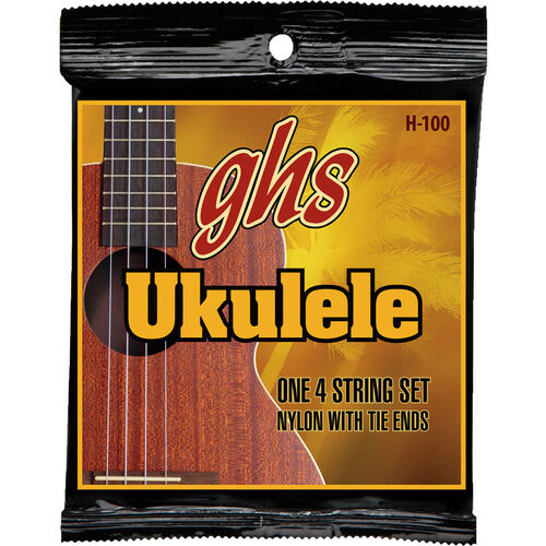 GHS H-100 Baritone Black Nylon/Silverwound Ukulele Strings