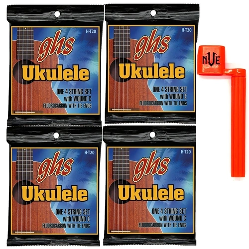 4 sets GHS Fluorocarbon Tenor Wound C Ukulele Strings free Peg winder