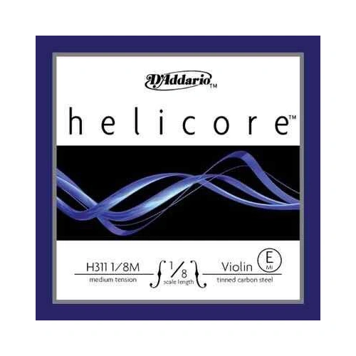 D'Addario Helicore Violin Single E String, 1/8 Scale, Medium Tension