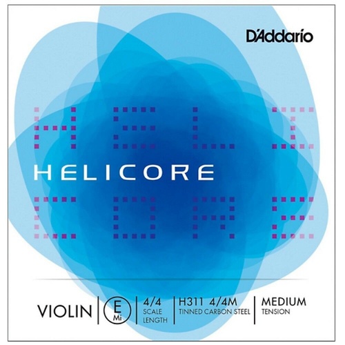 D'Addario Helicore Violin Single E String  4/4 Size  Medium Tension