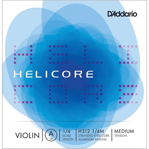D'Addario Helicore Violin Single A String, 1/4 Scale, Medium Tension