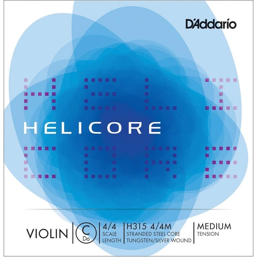 D'Addario Helicore Violin Single Low C String, 4/4 Scale, Medium Tension