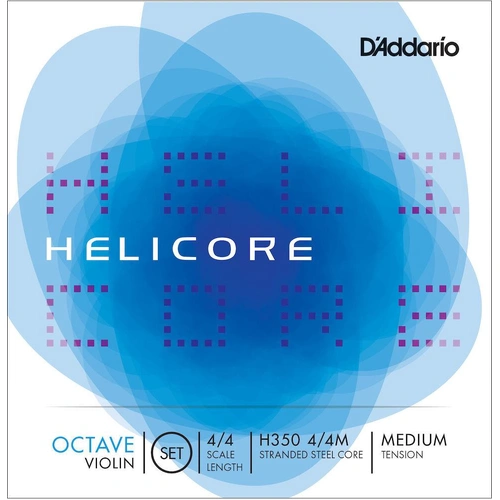 D'Addario Helicore Octave Violin String Set, 4/4 Scale, Medium Tension