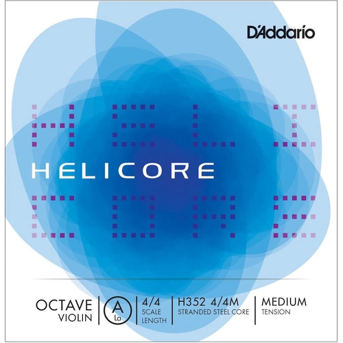D'Addario Helicore Octave Violin Single A String, 4/4 Scale, Medium Tension