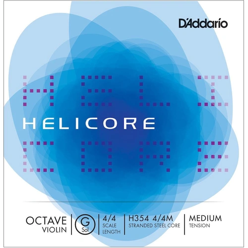 D'Addario Helicore Octave Violin Single G String, 4/4 Scale, Medium Tension