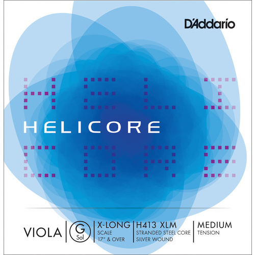 D'Addario Helicore Viola Single G String, Extra Long Scale, Medium Tension