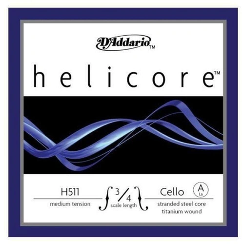 D'Addario Helicore Cello Single A String 3/4 Scale Medium Tension H511